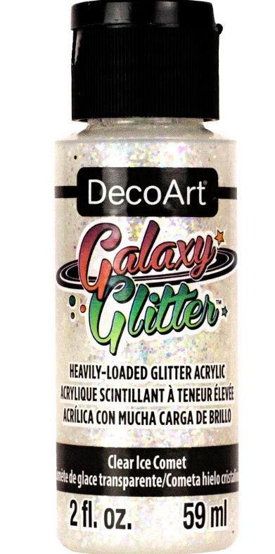 2oz Glitter Acrylic Paint Clear Ice Comet