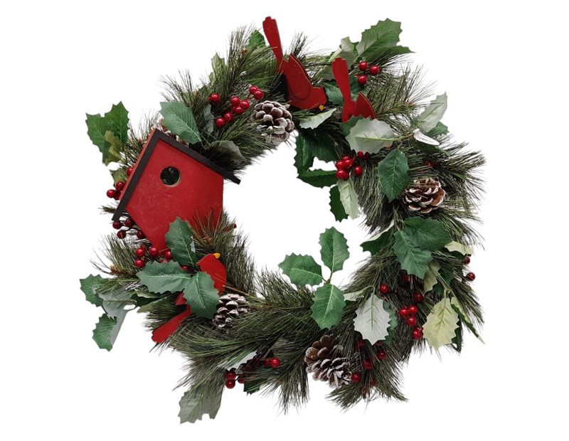 22&quot; Cardinal Deco Wreath