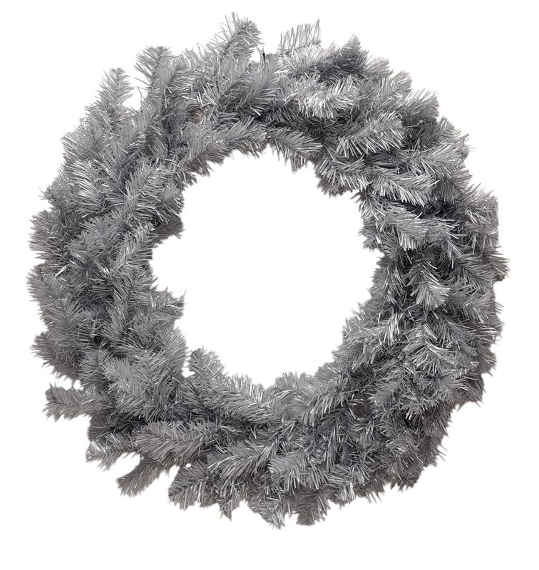 30&quot; Pine Wreath Silver