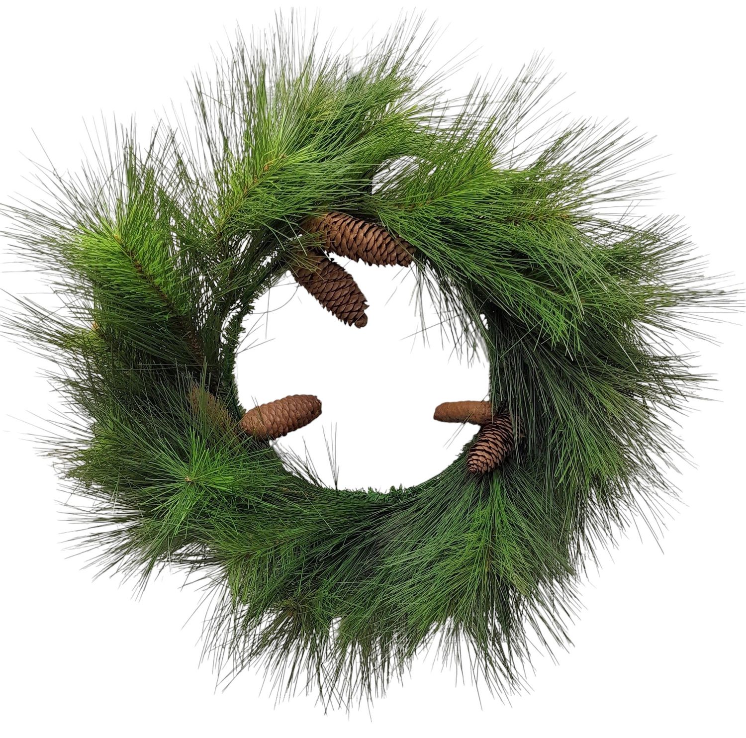 24&quot; Mixed Pine Wreath w/Pinecones