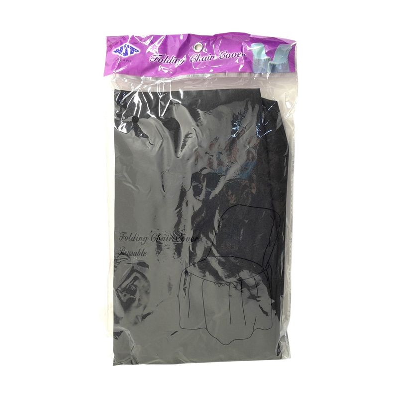 Reusable Polyester Folding Chair Cover Black