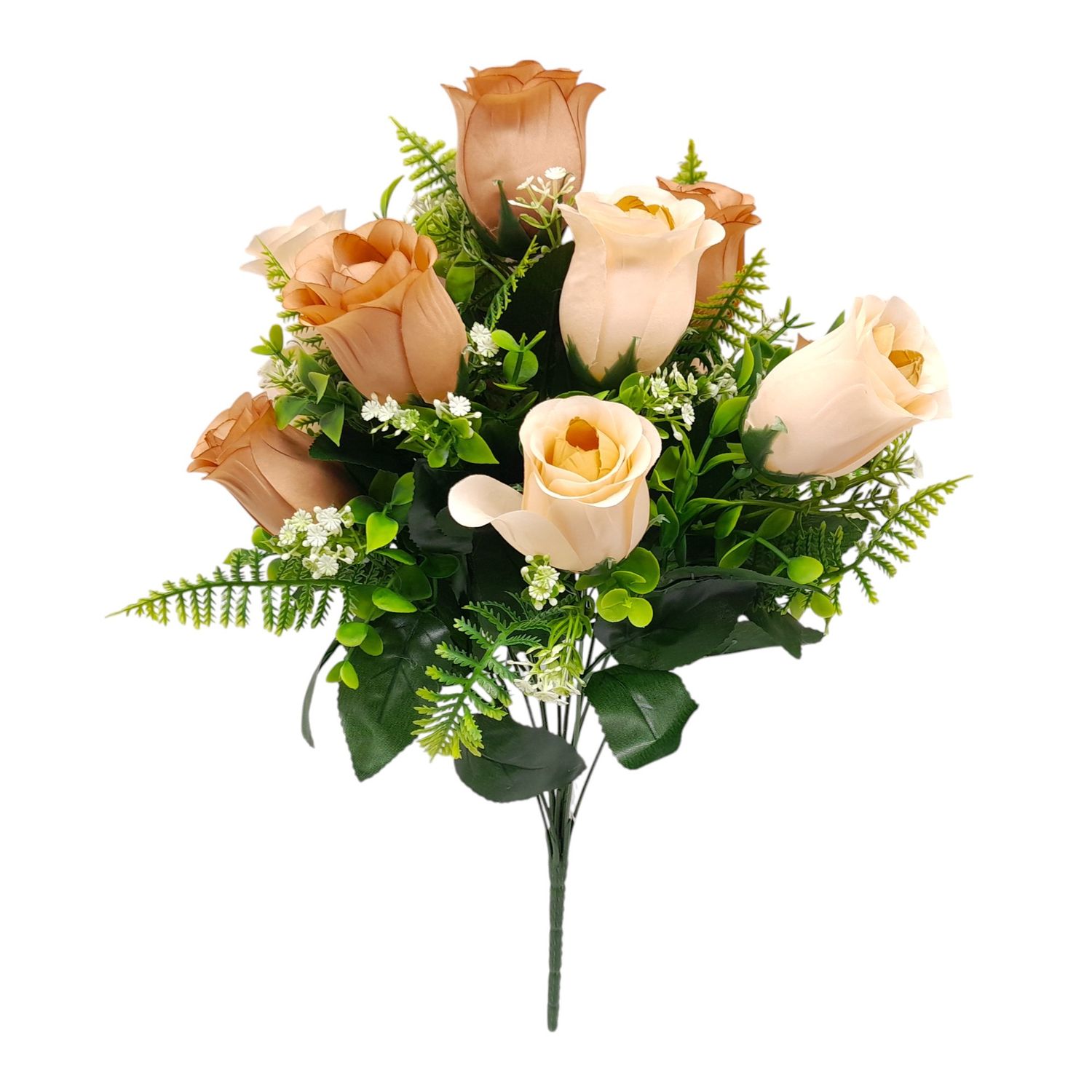 18" Rosebud Bush x12 Beige/Brown
