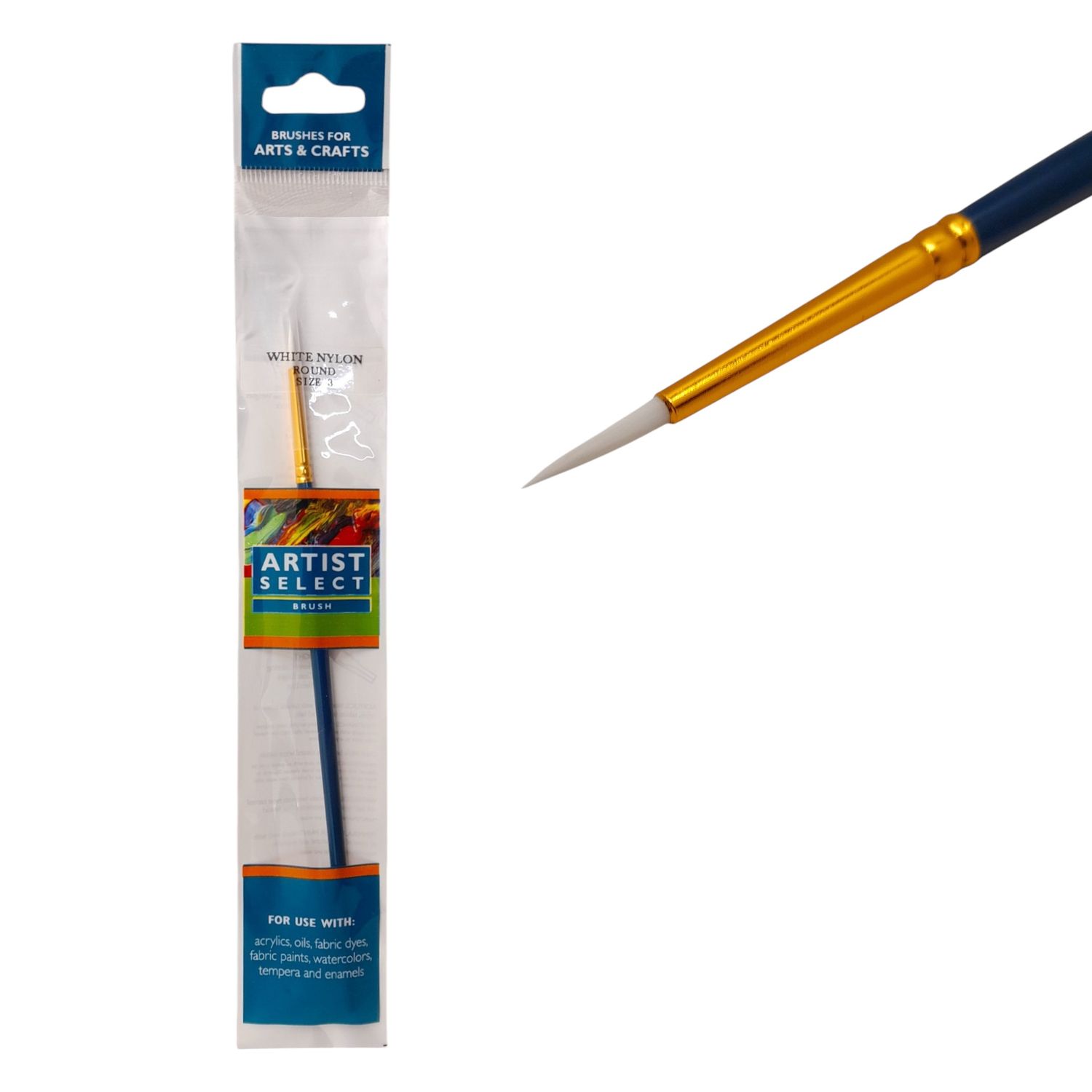 #3 White Nylon Round Brush