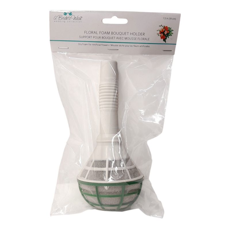 7.5&quot; Dry Foam Bouquet Holder White