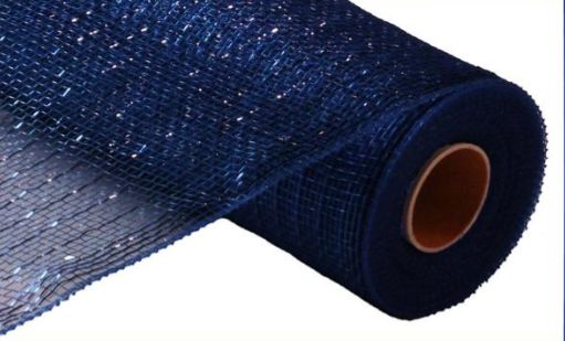 10&quot;x10yd Metallic Deco Mesh Navy