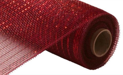 10&quot;x10yd Metallic Deco Mesh Burgundy/Red