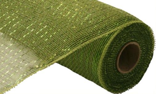 10&quot;x10yd Metallic Deco Mesh Moss/Apple
