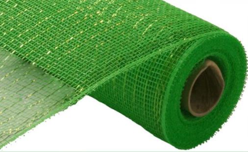 10&quot;x10yd Metallic Deco Mesh Lime/Apple