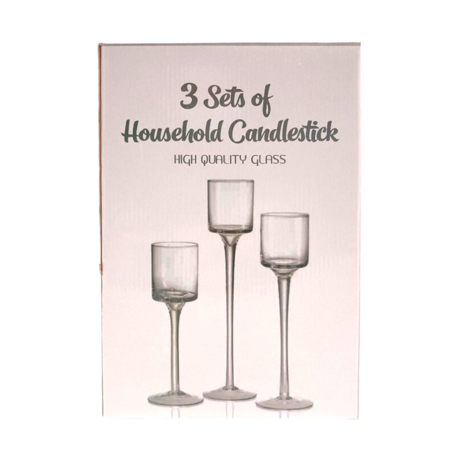 3pc 7.75&quot;, 9&quot; &amp; 10.25&quot; Stemmed Votive Candle Holders (Glass)