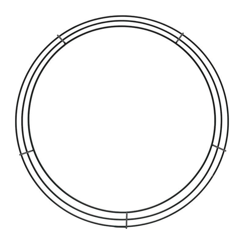 16&quot; Wire Wreath Form 3-Ring Green
