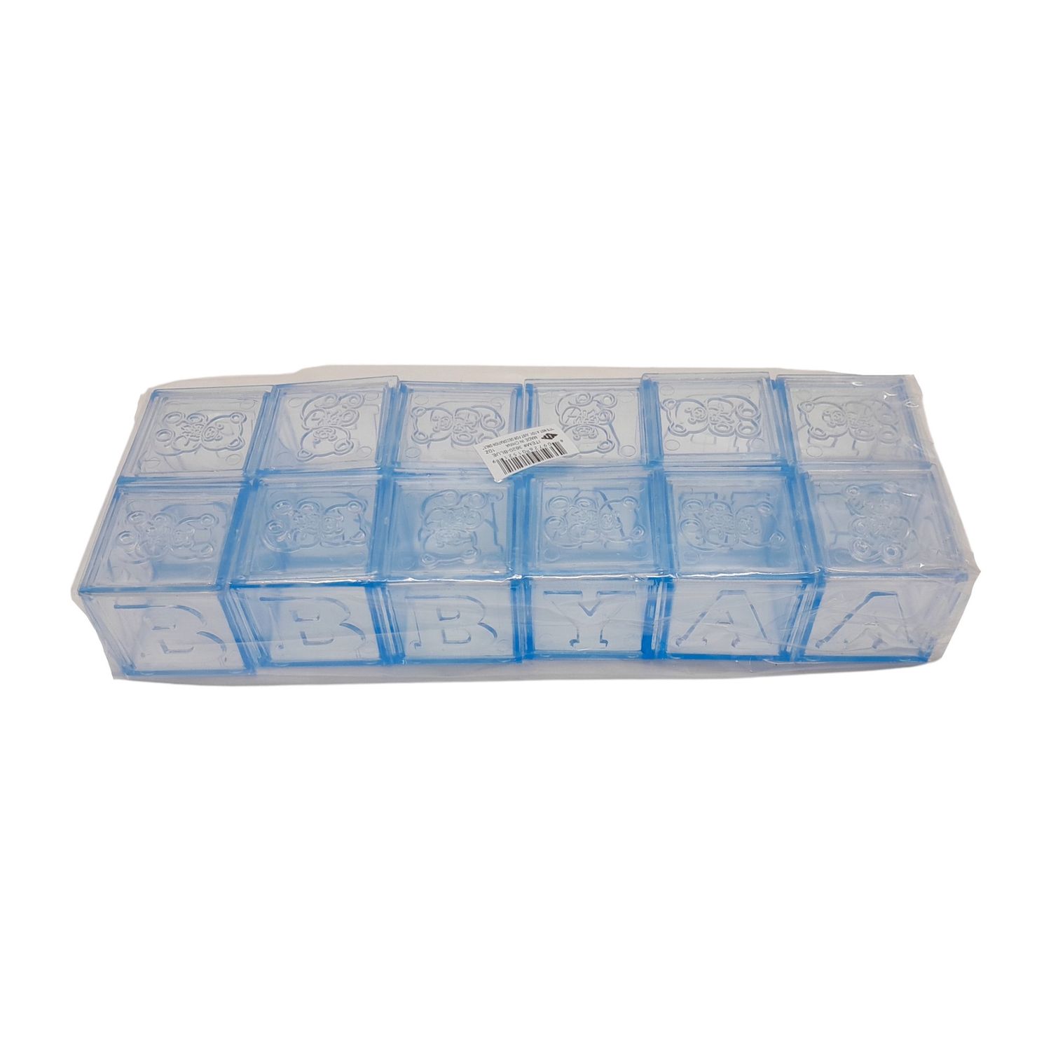 12pc 1.75&quot; Plastic Baby Block Containers Blue