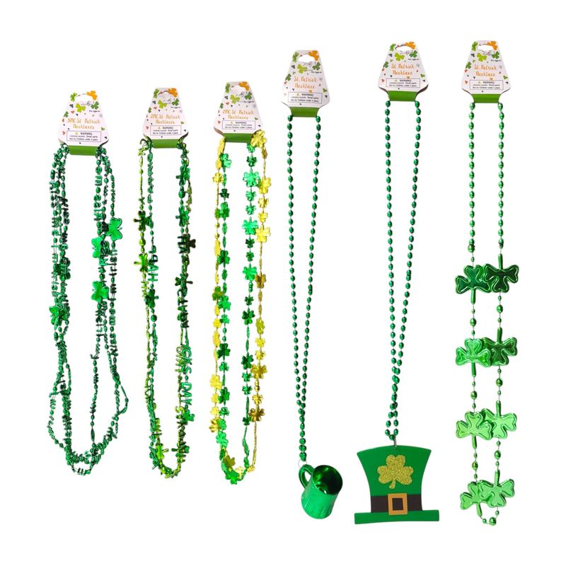 St. Patrick&#39;s Day Beaded Necklace Assorted