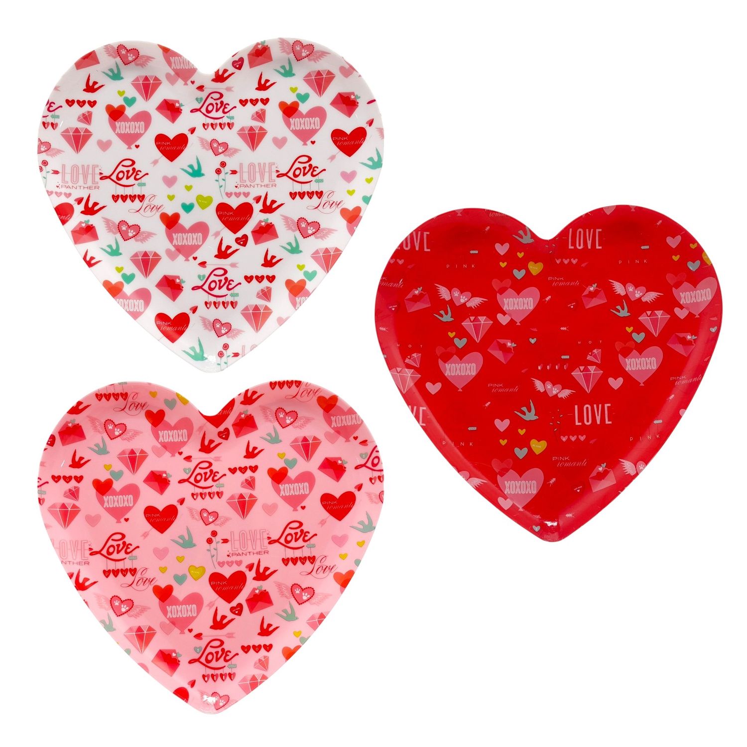 10.3"x9.8" Plastic Heart Plate Assorted (1 piece)