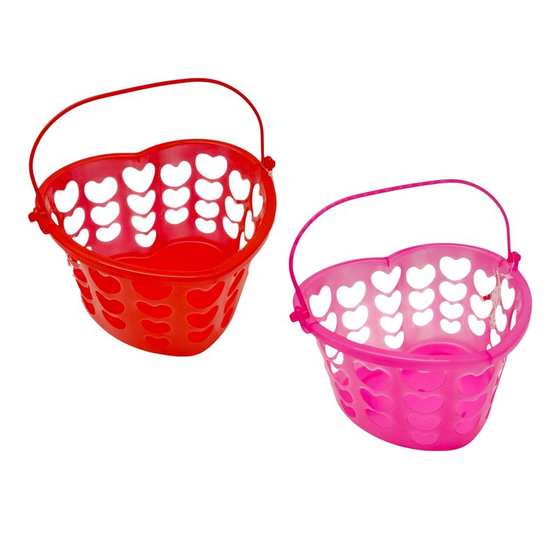 7.5&quot;x4.5&quot; Plastic Heart Shaped Basket Assorted