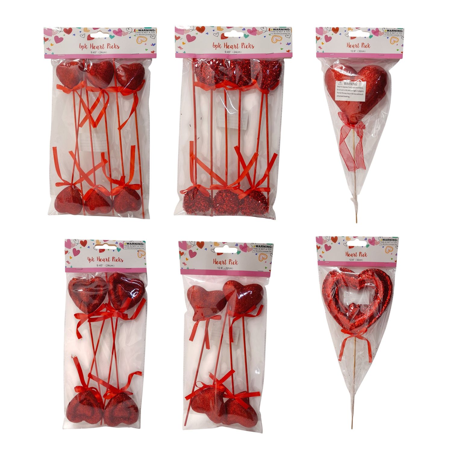 Valentine Heart Picks Assorted