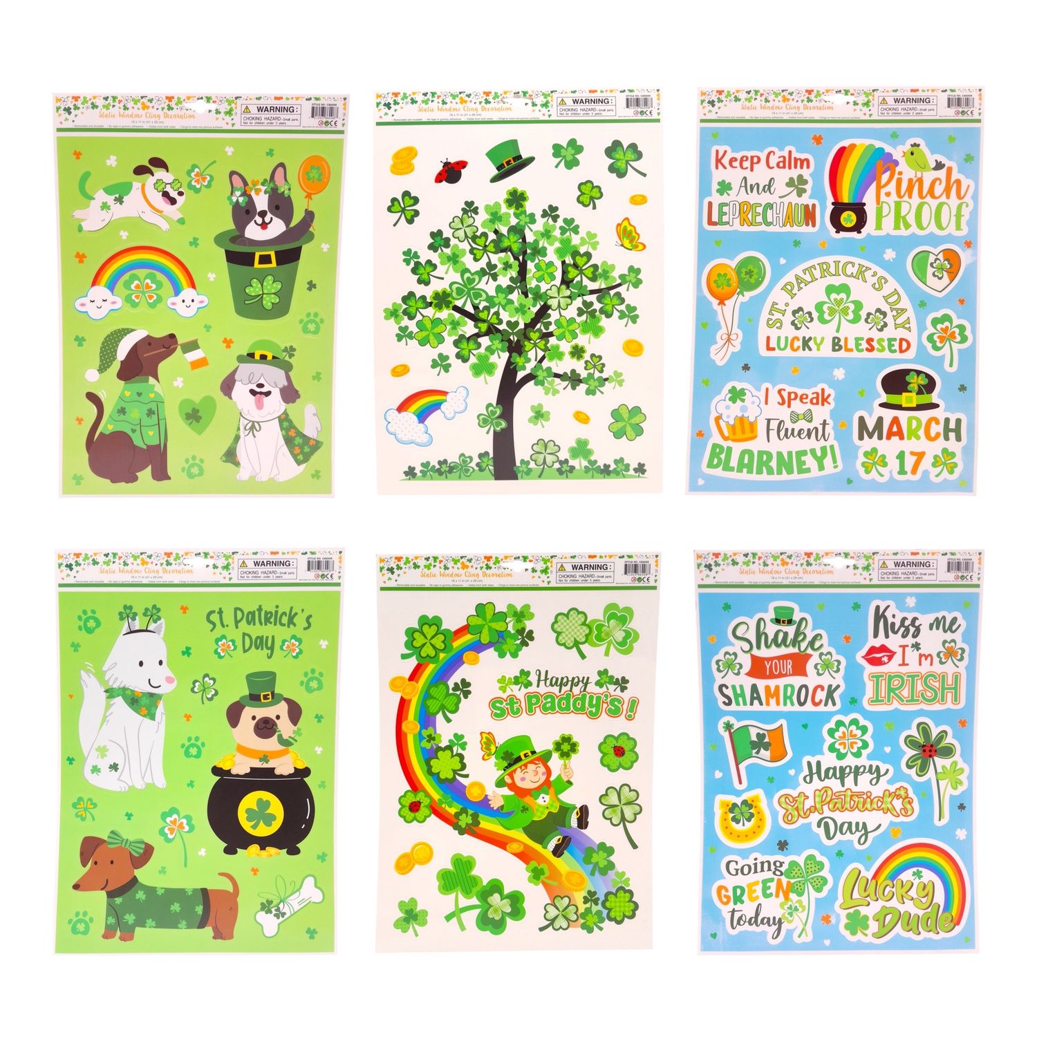 St. Patrick&#39;s Day Window Clings Assorted