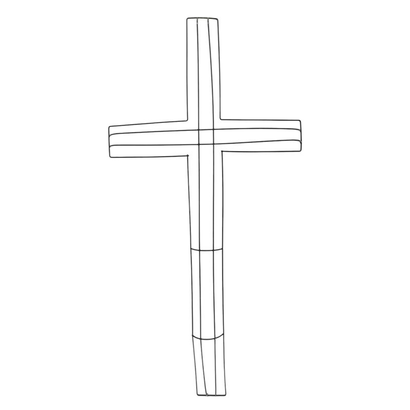 12&quot;x24&quot; Wire Cross Wreath Frame Green