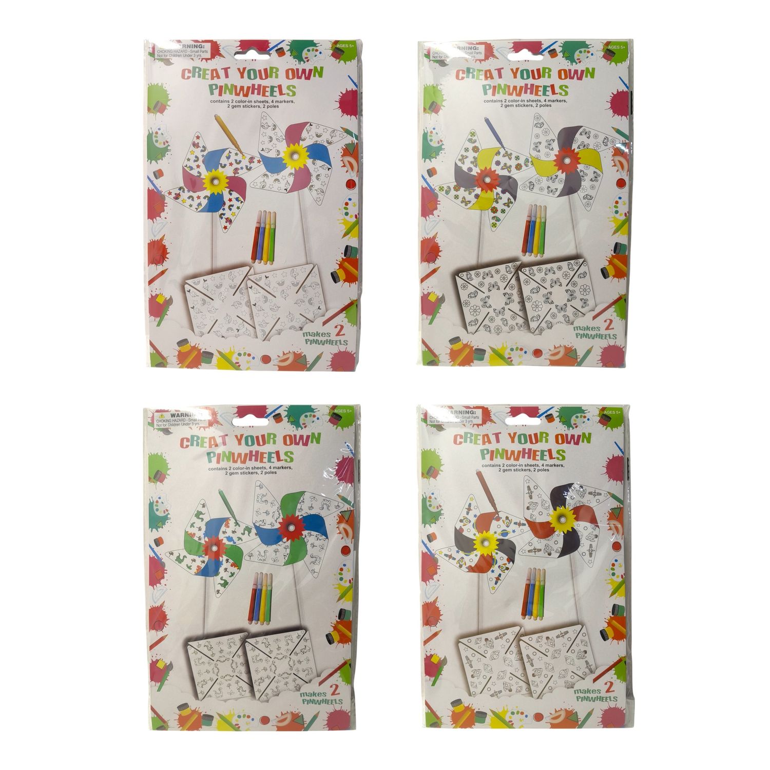 2pc Create Your Own Pinwheels w/Markers Assorted