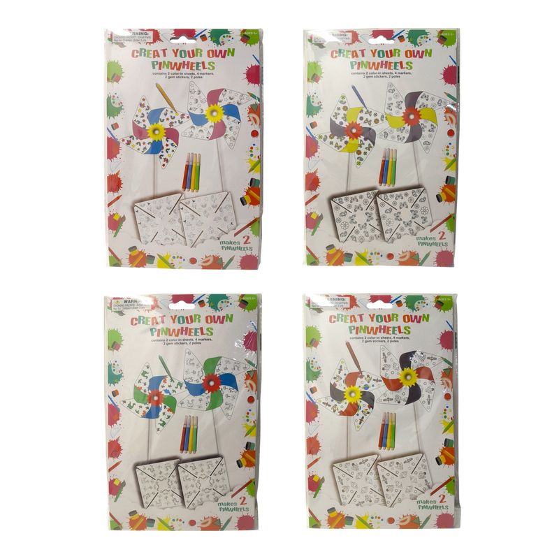 2pc Create Your Own Pinwheels w/Markers Assorted 2pc Create Your Own Pinwheels w/Markers Assorted