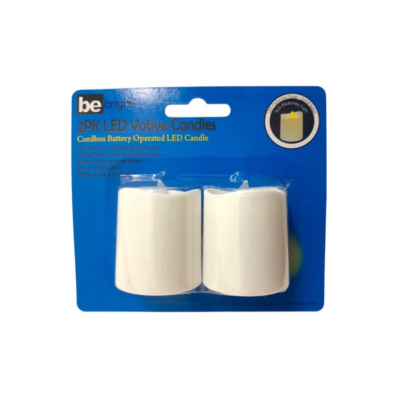 2pc Led Votive w/Flicker Flame White