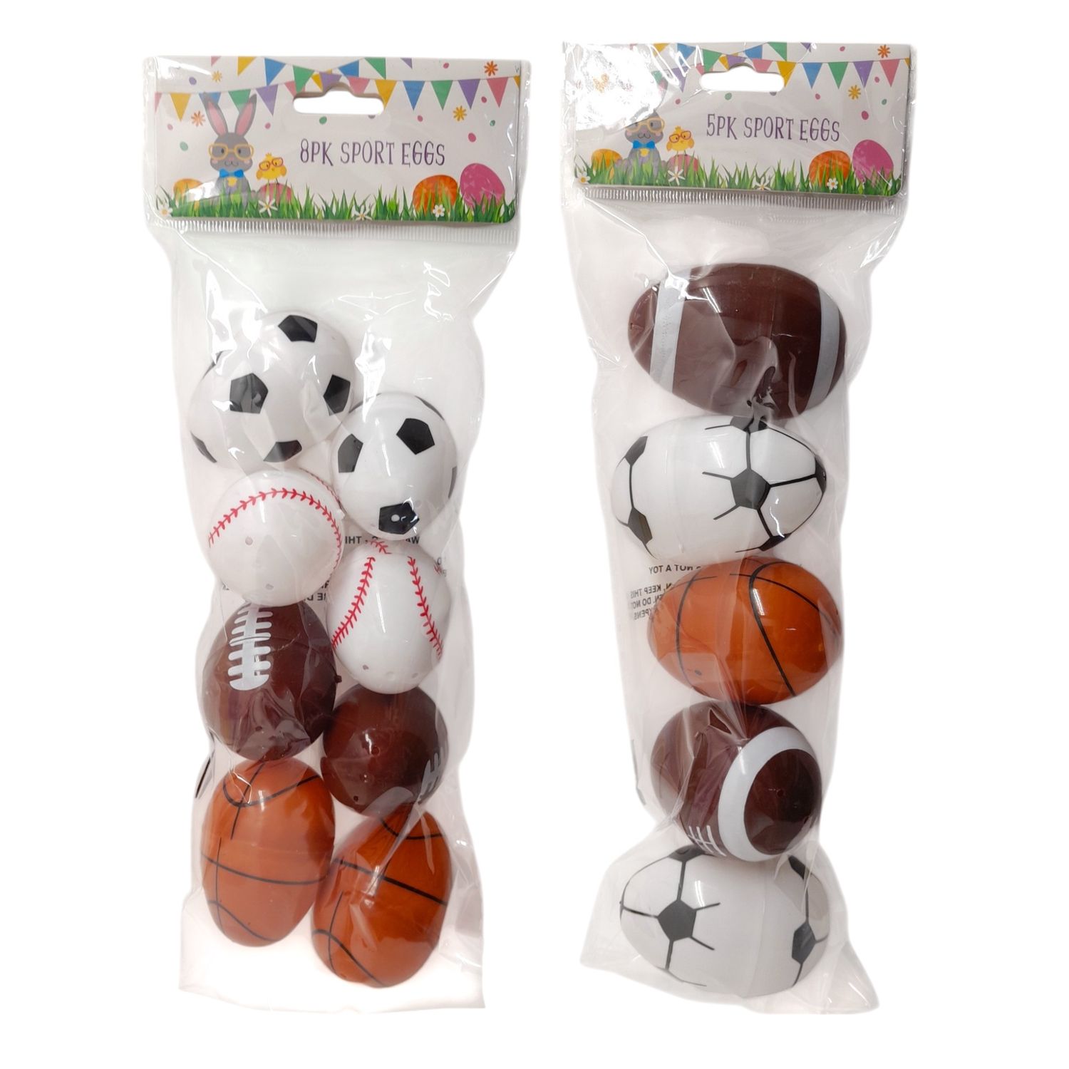Plastic Sport Easter Eggs Assorted