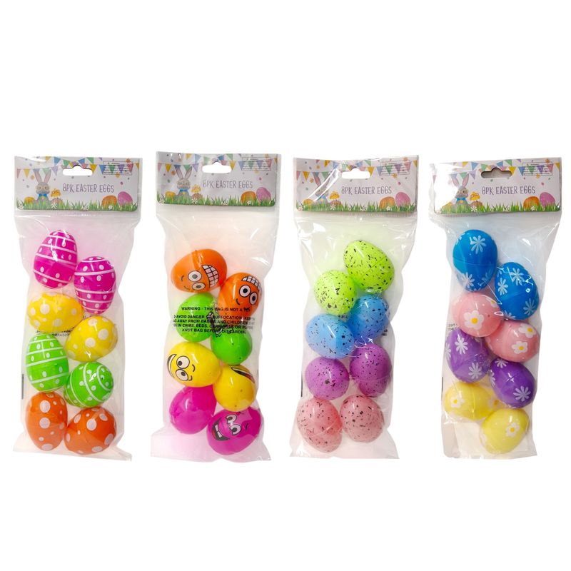 8pc 2.5&quot; Printed Easter Egg Assorted