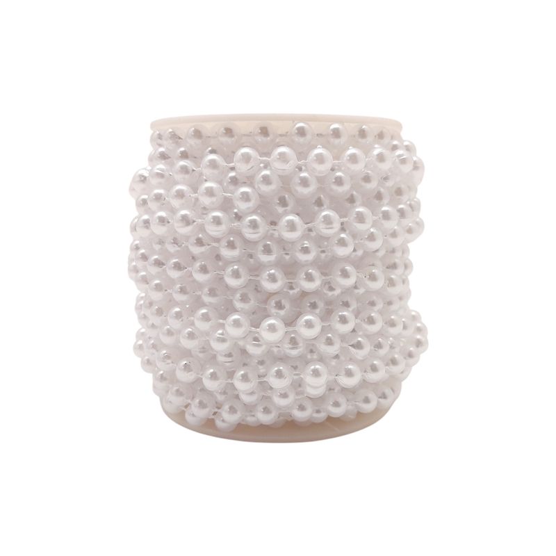 12yd 6mm Plastic MOT Pearl Strand  White