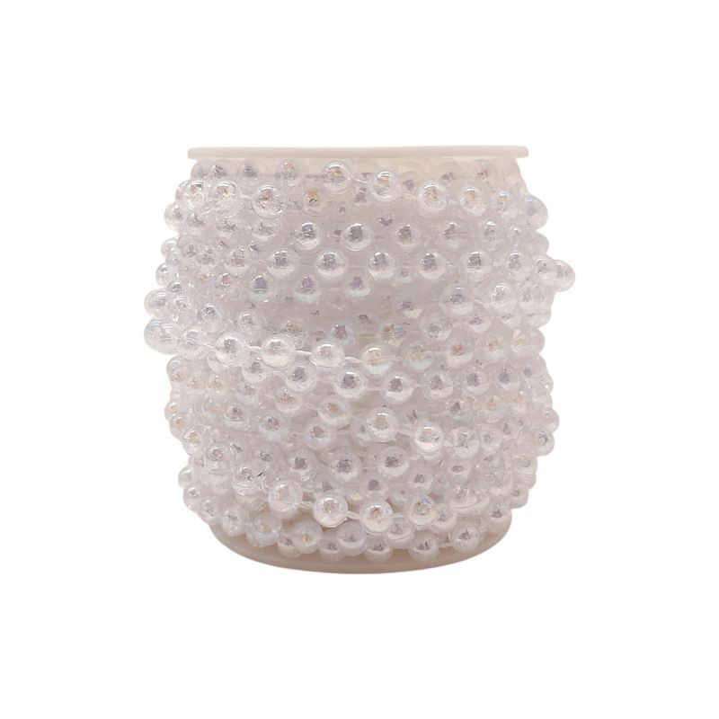 12yd 6mm Plastic MOT Pearl Strand Crystal
