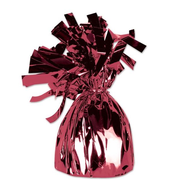 6oz 2.5&quot;x5&quot; Metallic Foil Balloon Weight Maroon