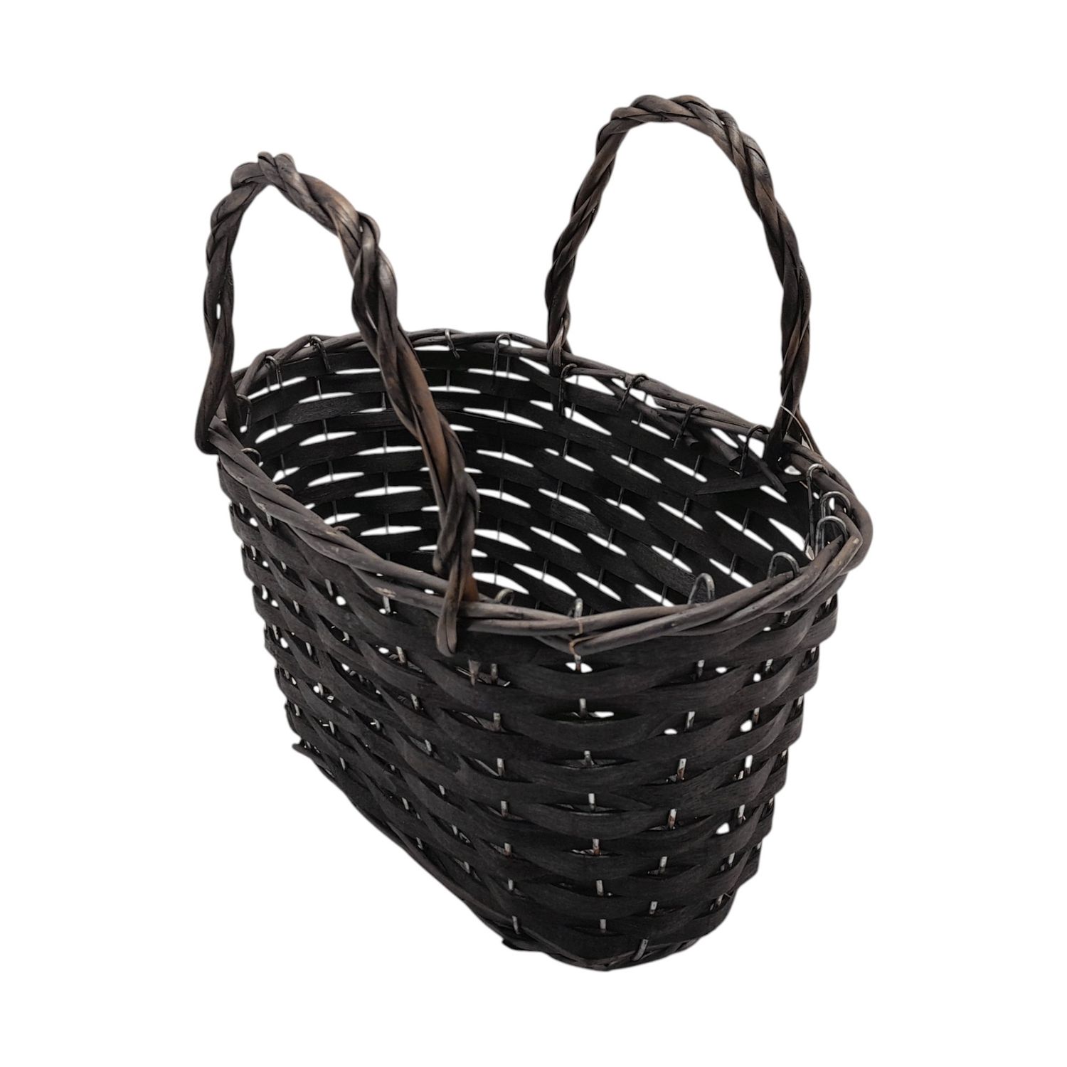 *Double Handle Oval Basket Black (#2)