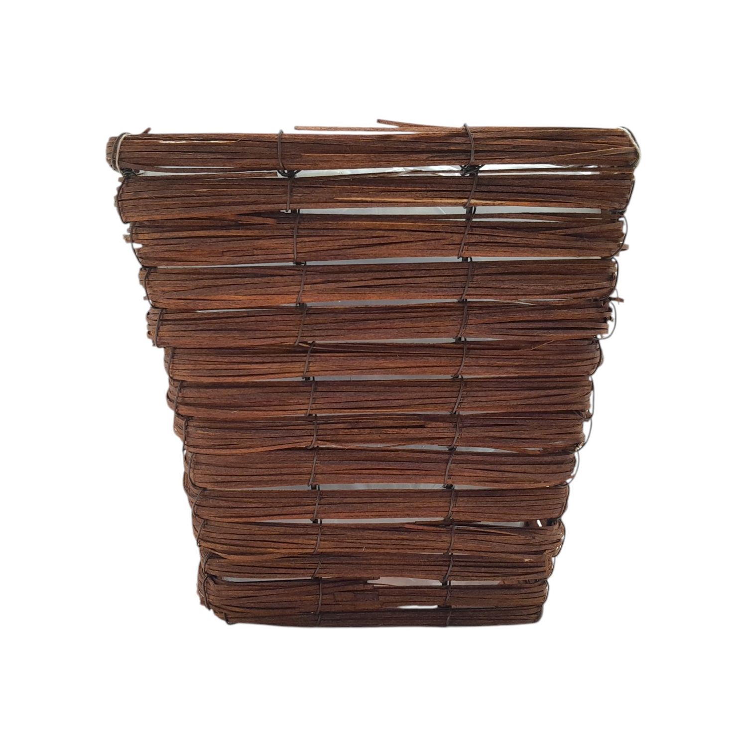 Square Basket w/Plastic Liner Dk. Brown (LG)