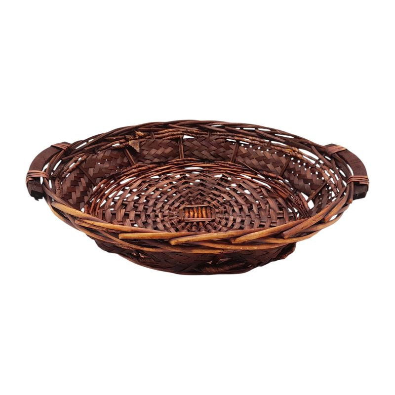 Double Handle Round Basket Dk. Brown Double Handle Round Basket Dk. Brown