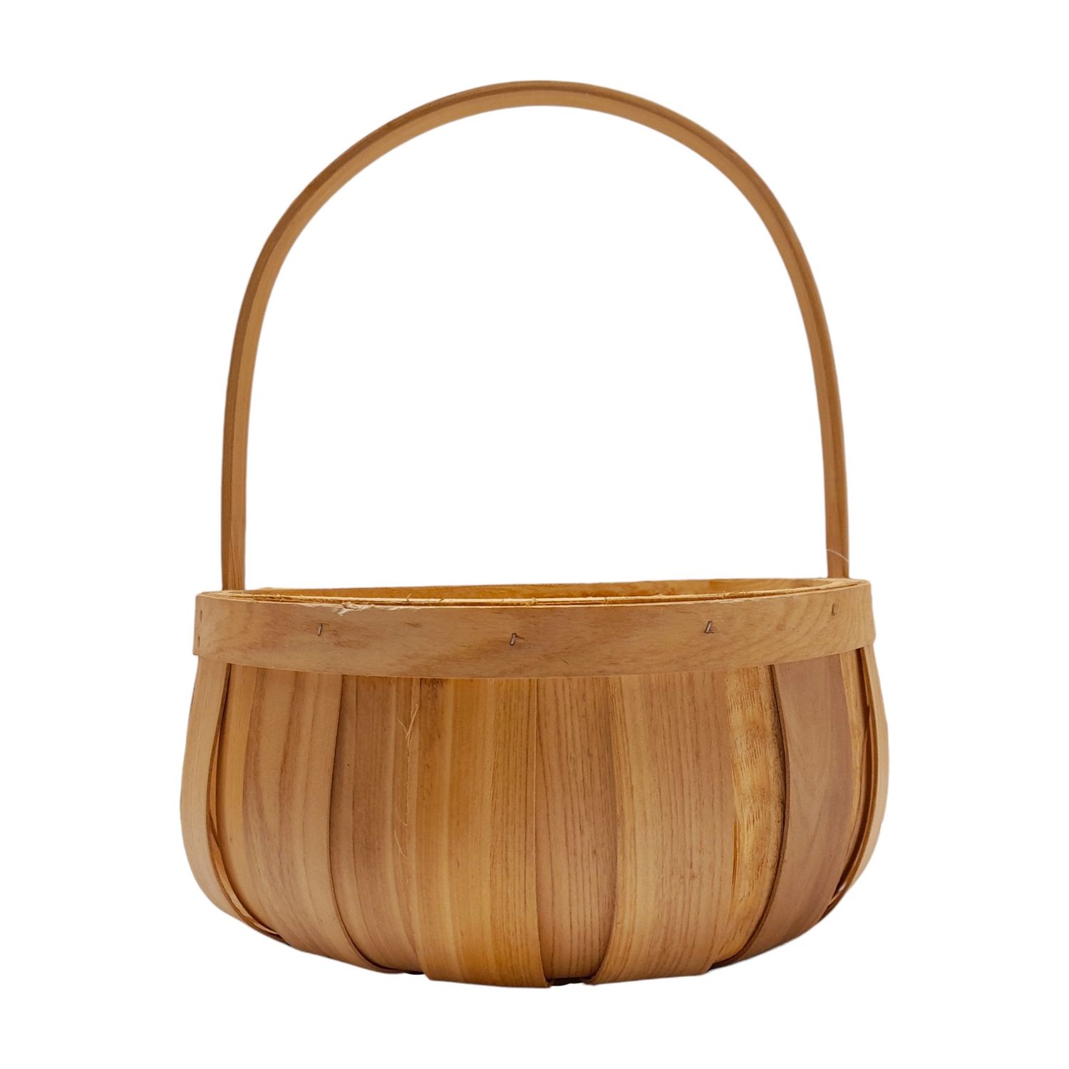 Single Handle Round Basket  Natural (LG)