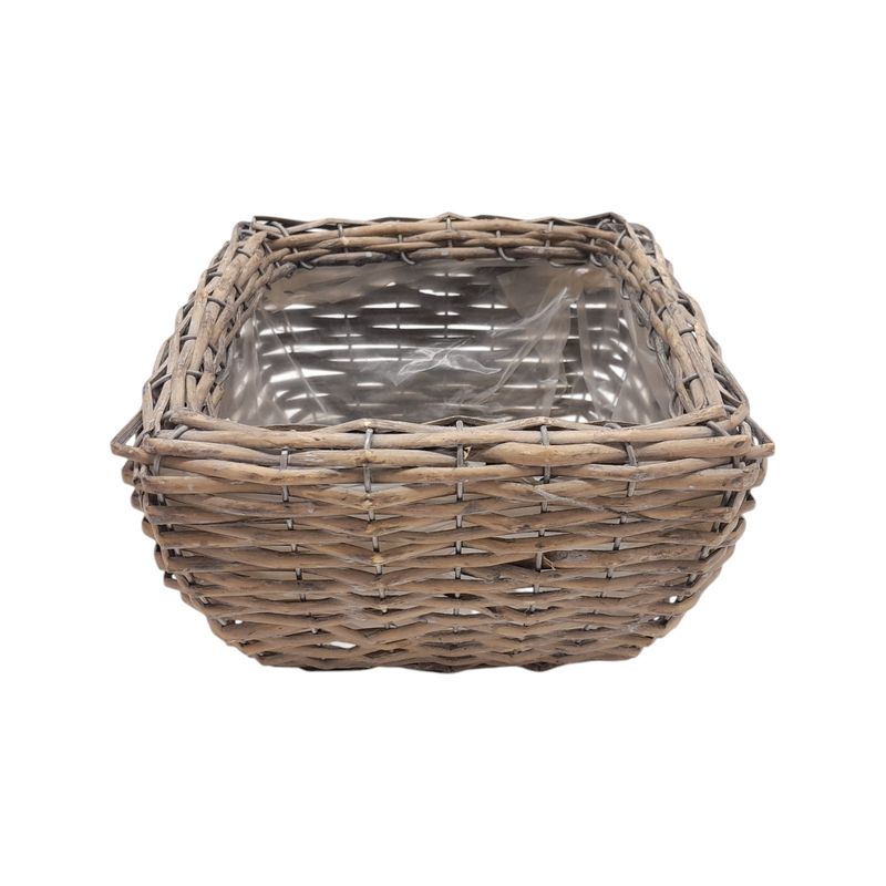 Square Basket With Liner Grey