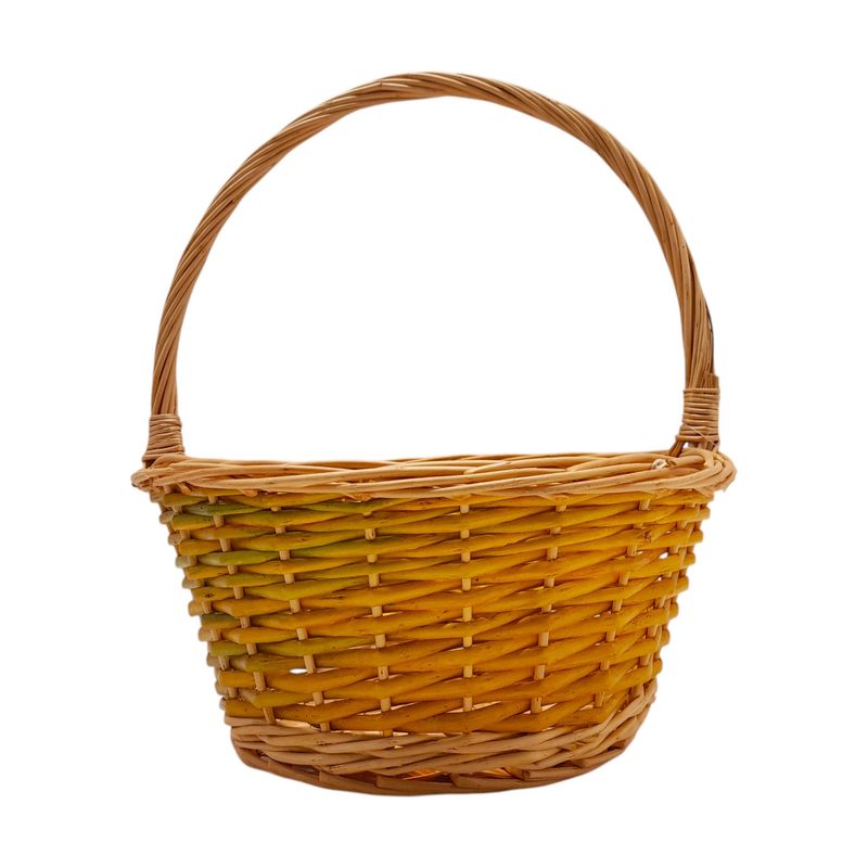 Single Handle Round Basket Natural/Lt. Green (LG)