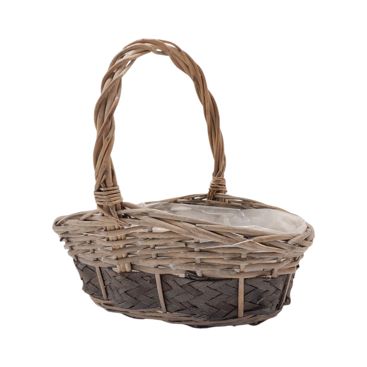 Single Handle Oval Basket Grey  (SM)