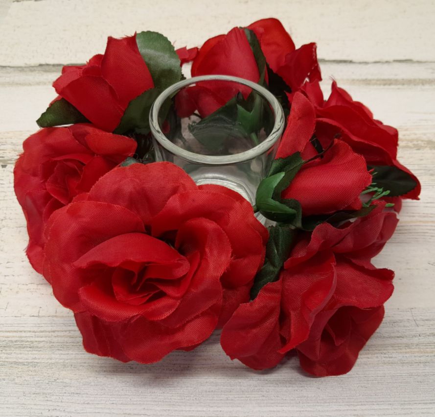 Rose Candle Ring  Red