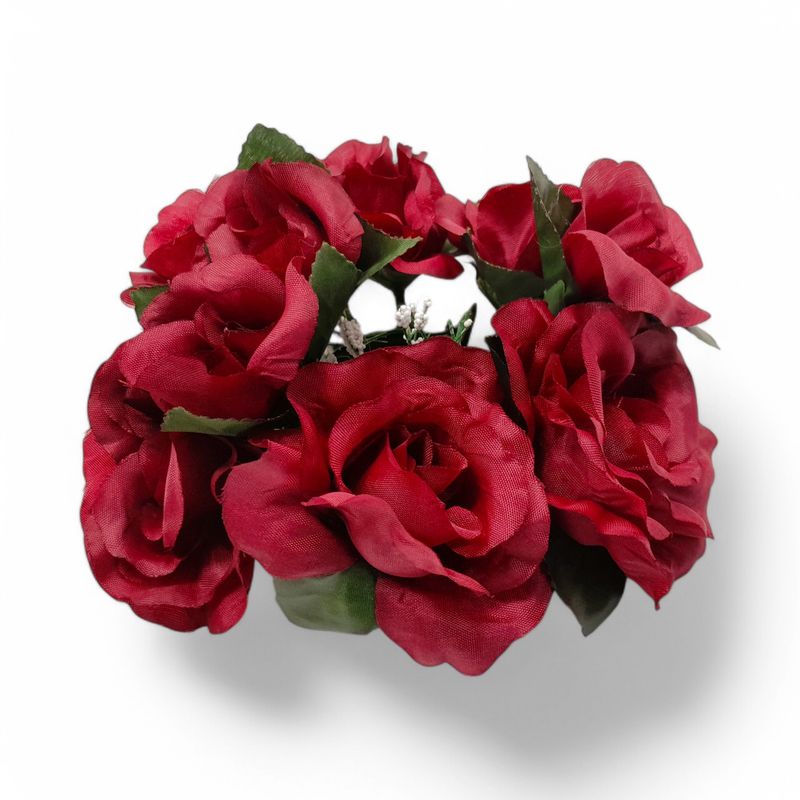 Rose Candle Ring  Burgundy