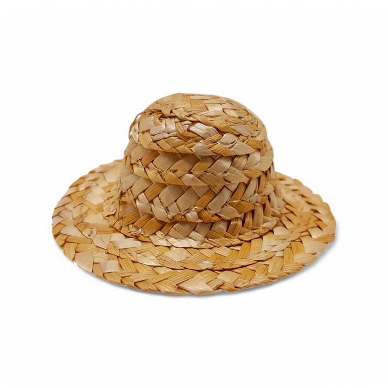 3&quot; Woven Straw Hat Natural