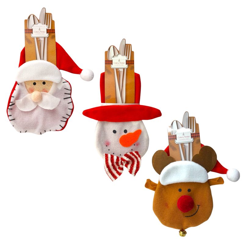Christmas Cutlery Place Setting Holder Assorted