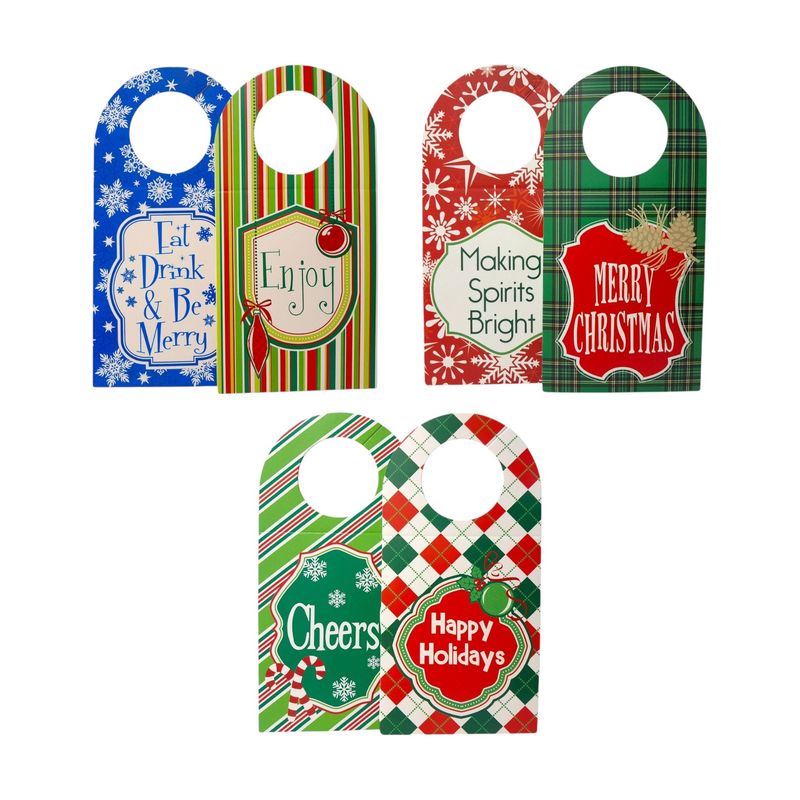Christmas Bottle Neck Hangers or Wine Charms &amp; Tag Assorted