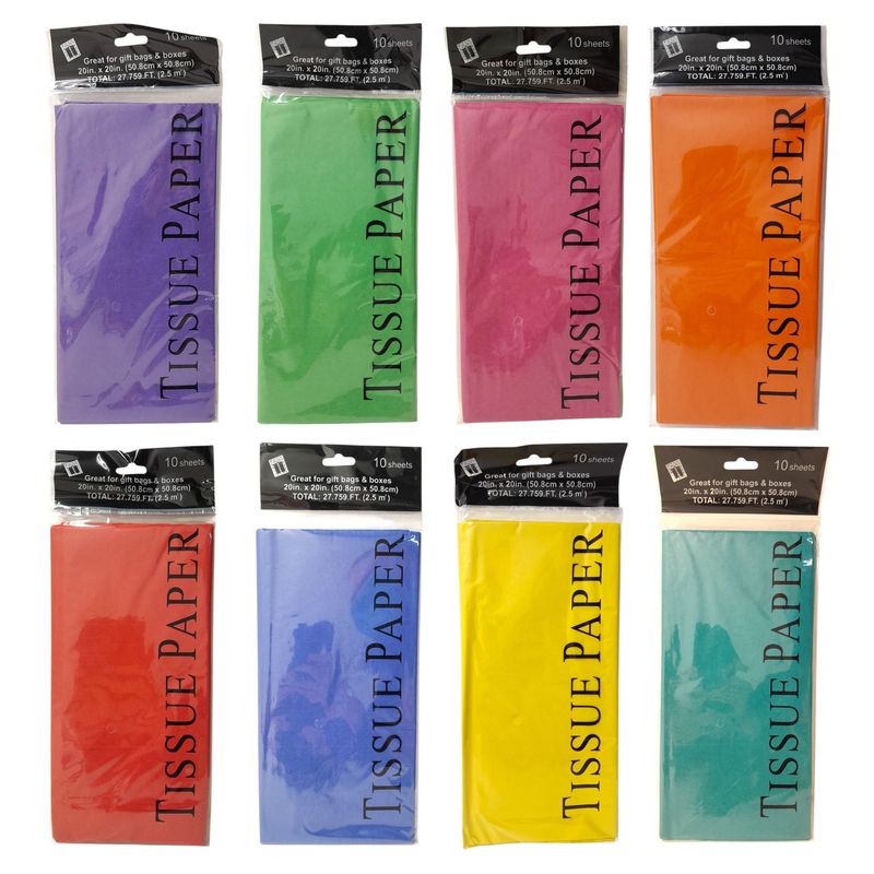10pc 20&quot;x20&quot; Tissue Paper  Assorted