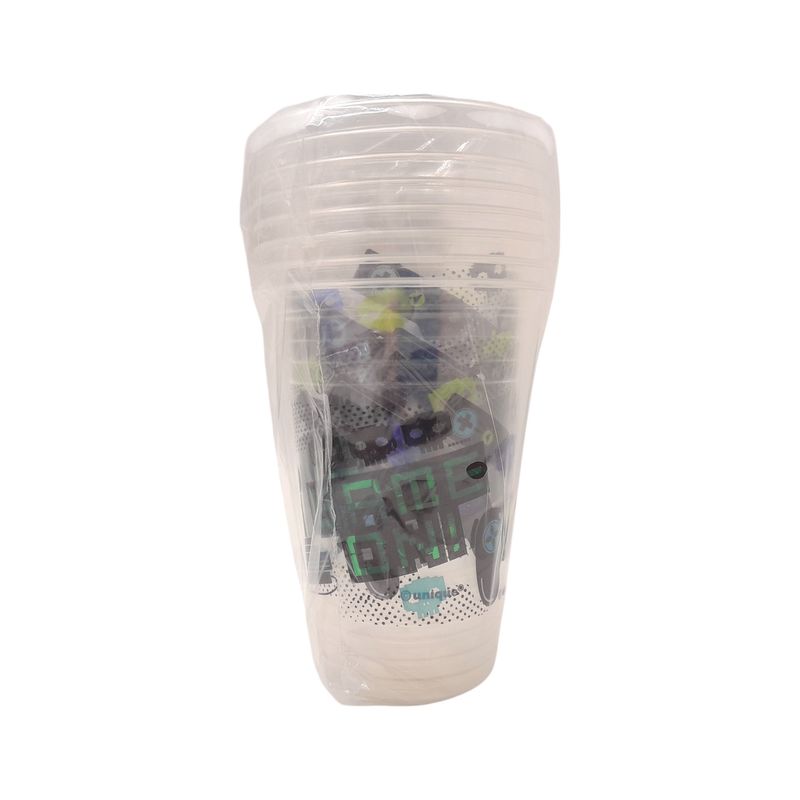 8pc 16oz Plastic Gamer Birthday Cups