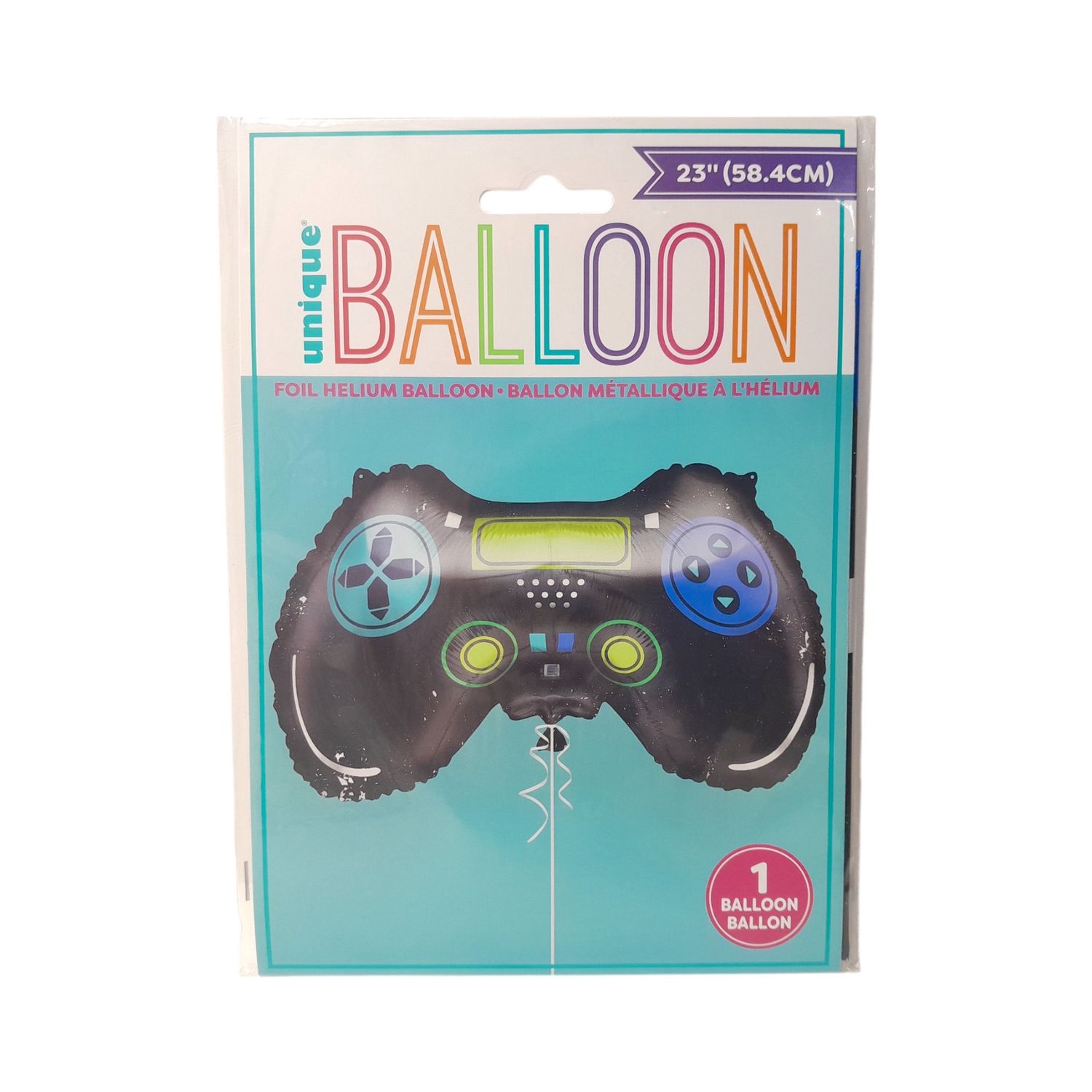 23&quot; Gamer Game Controller Foil Helium Birthday Balloon &amp; 3&#39; Twine