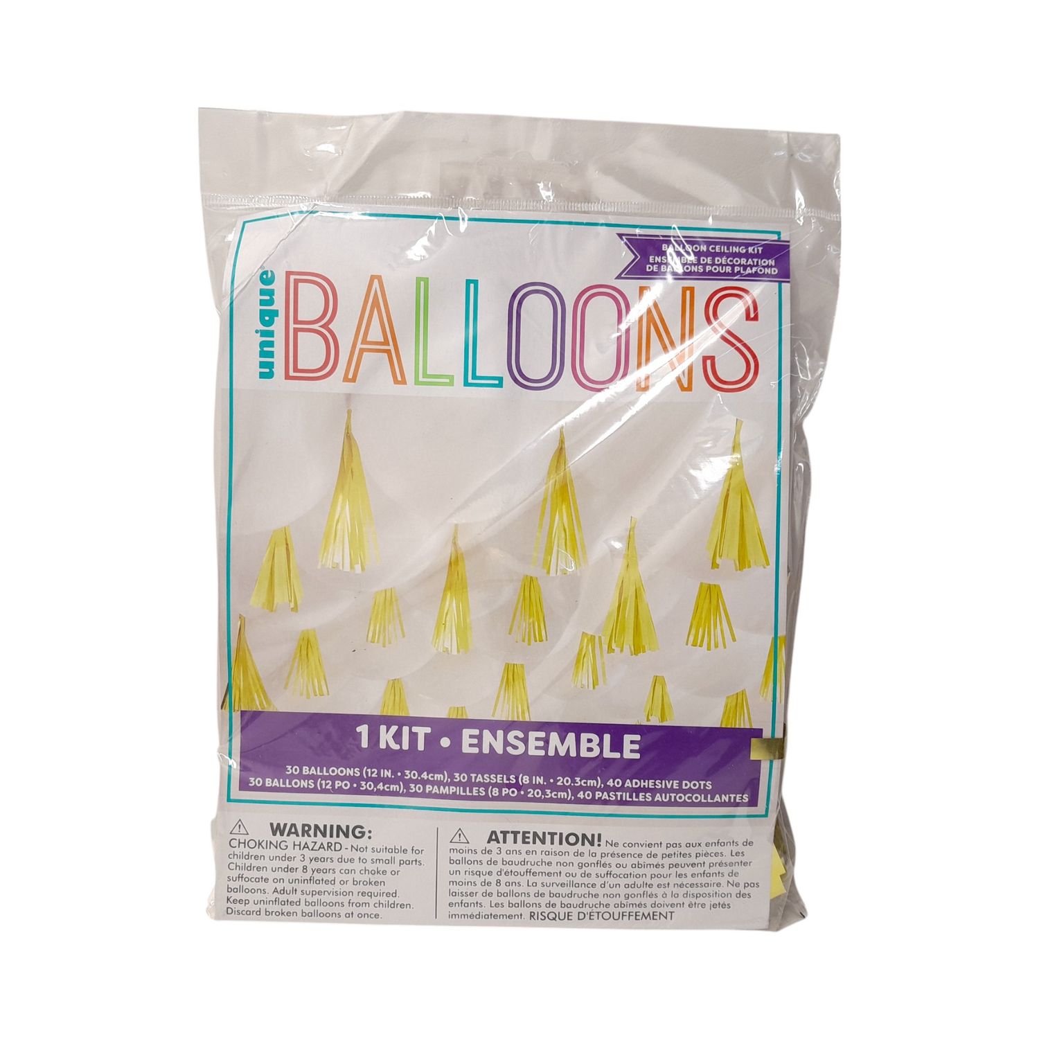 30pc Balloon Ceiling Kit White/Gold