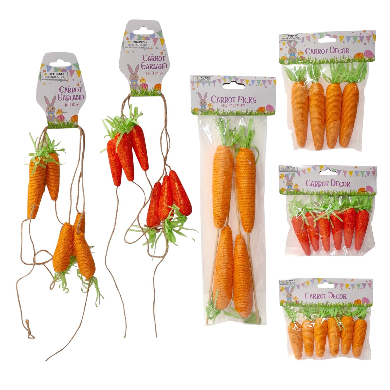 Styrofoam Easter Carrot Décor Assorted (1 piece)