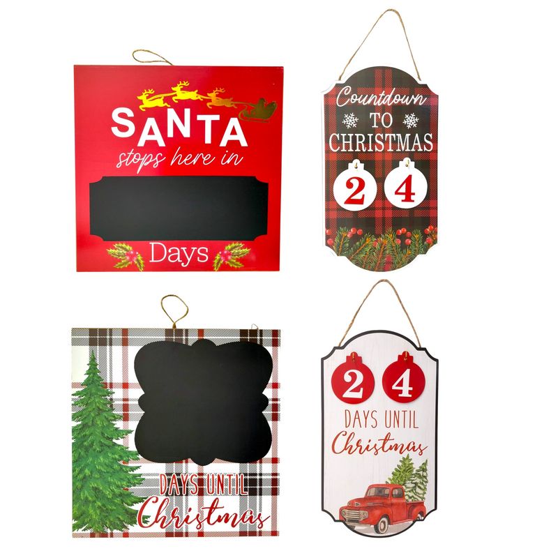 Christmas Countdown Plaque Assorted