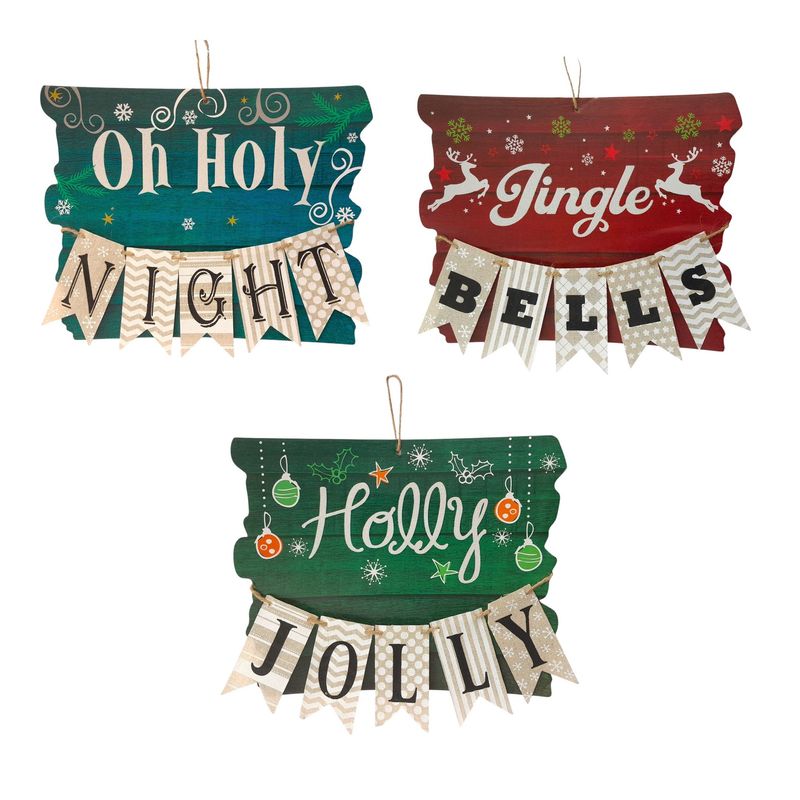 11.5"x9.5" Hanging Christmas Sign Assorted