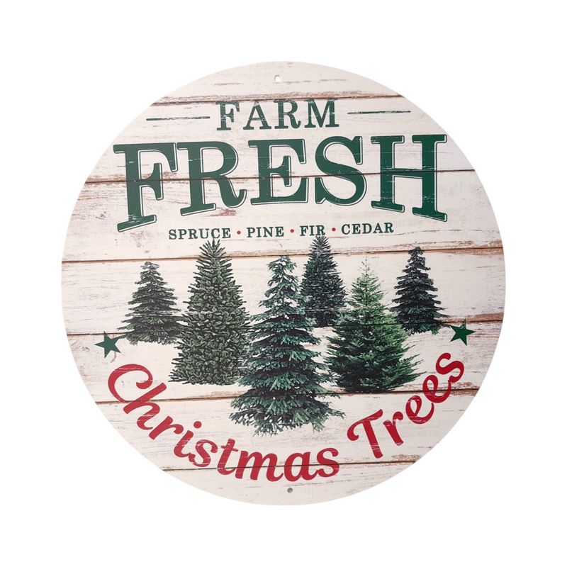 12" Metal Farm Fresh Christmas Tree Sign