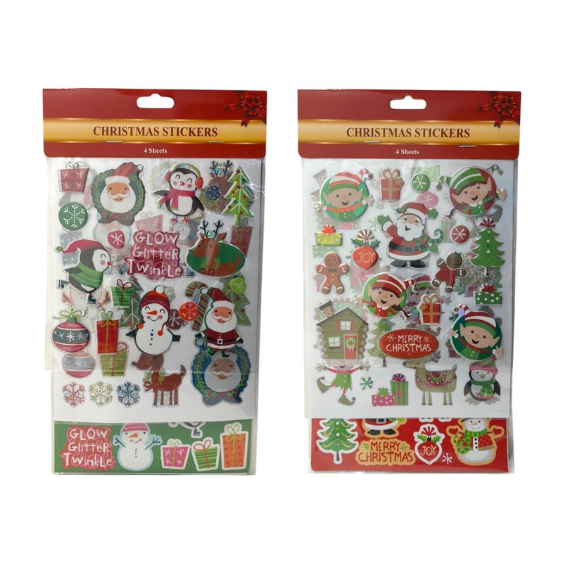 4 Sheet Christmas Stickers Assorted